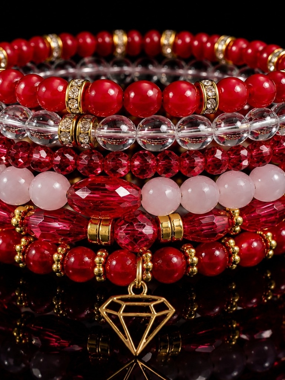 Crimson Elegance Wrap Bracelet